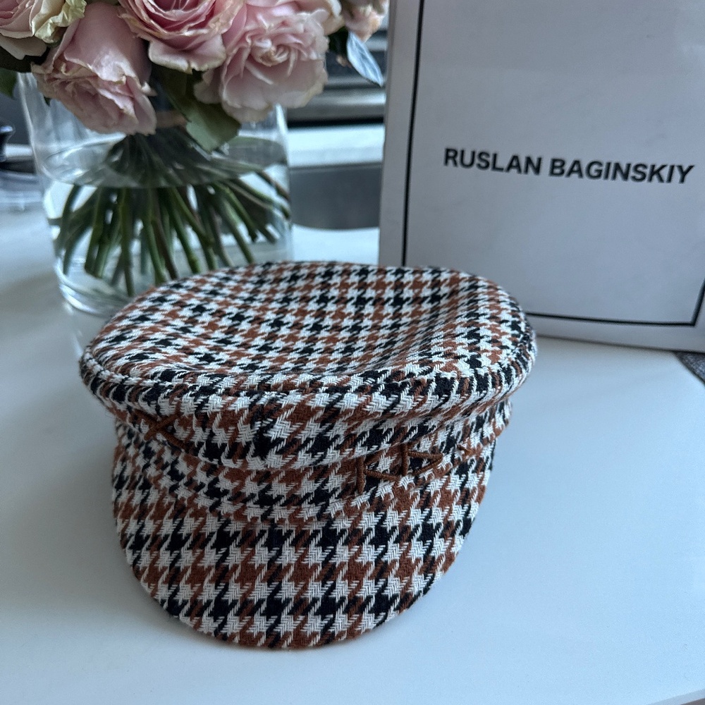 Ruslan Baginskiy Houndstooth Women's Hat - Black and Brown